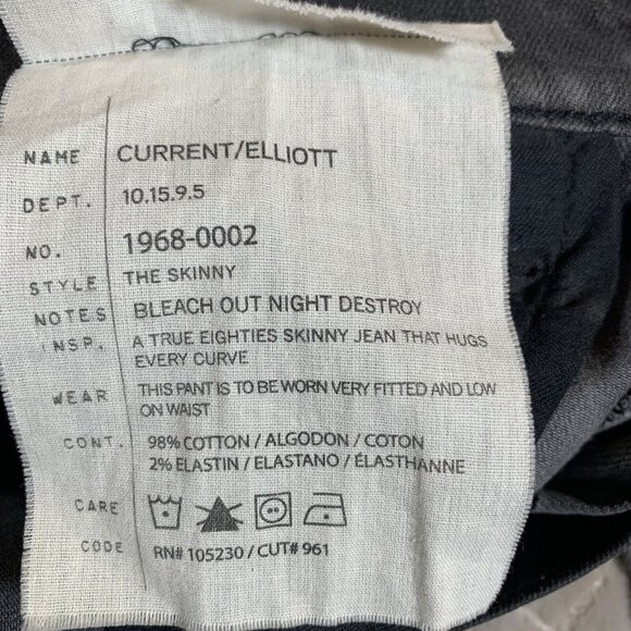 Current Elliott Womens 26 Denim Jeans Gray Distressed 80s Style Skinny Stretch - Picture 6 of 12